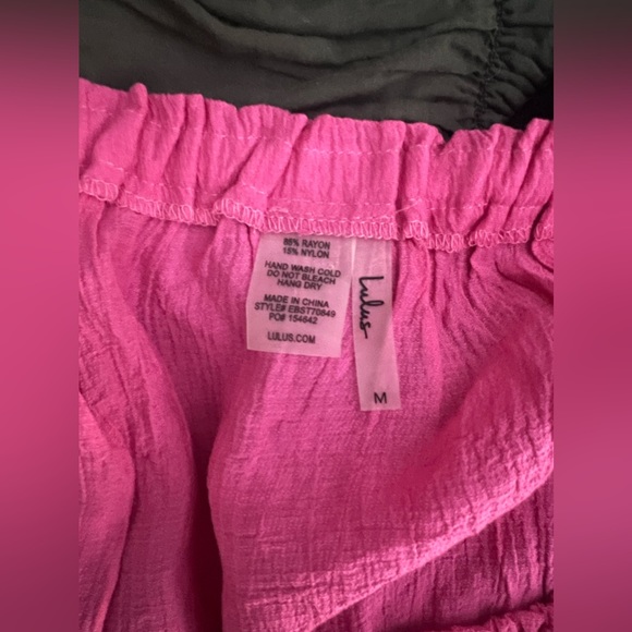 Lulu’s Grab Your Passport Hot Pink Two-Piece Swim Cover-Up Jumpsuit, Medium - Picture 10 of 12